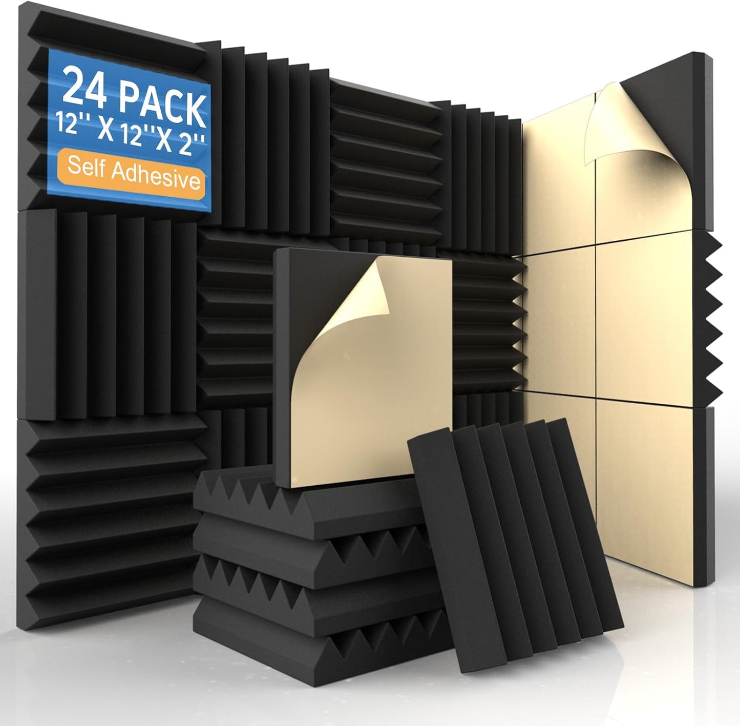 24 Pack Acoustic Foam Panels for Soundproofing and Echo Control