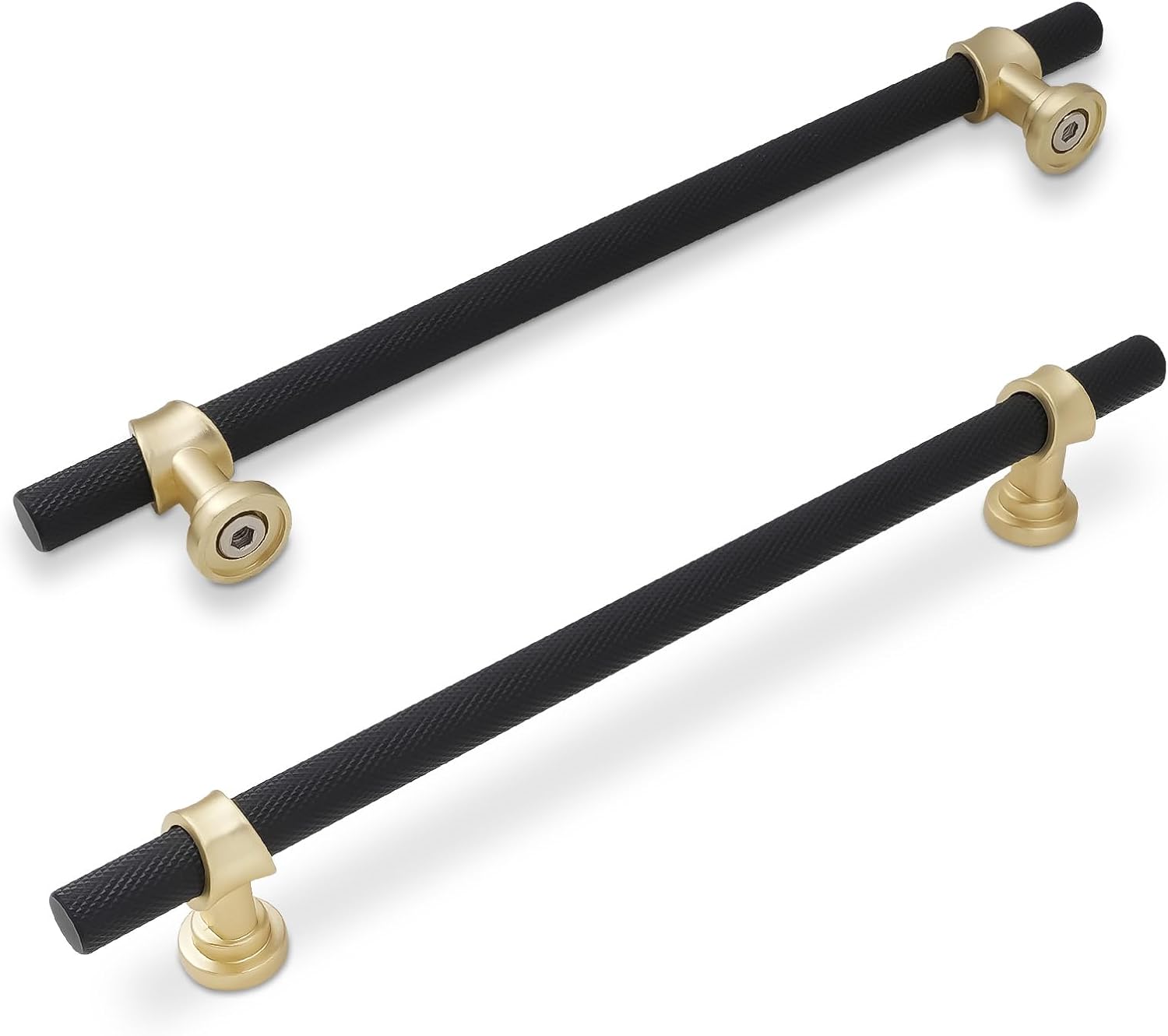 10 Pack 7-1/2 Inch Cabinet Pulls in Matte Black and Gold Finish