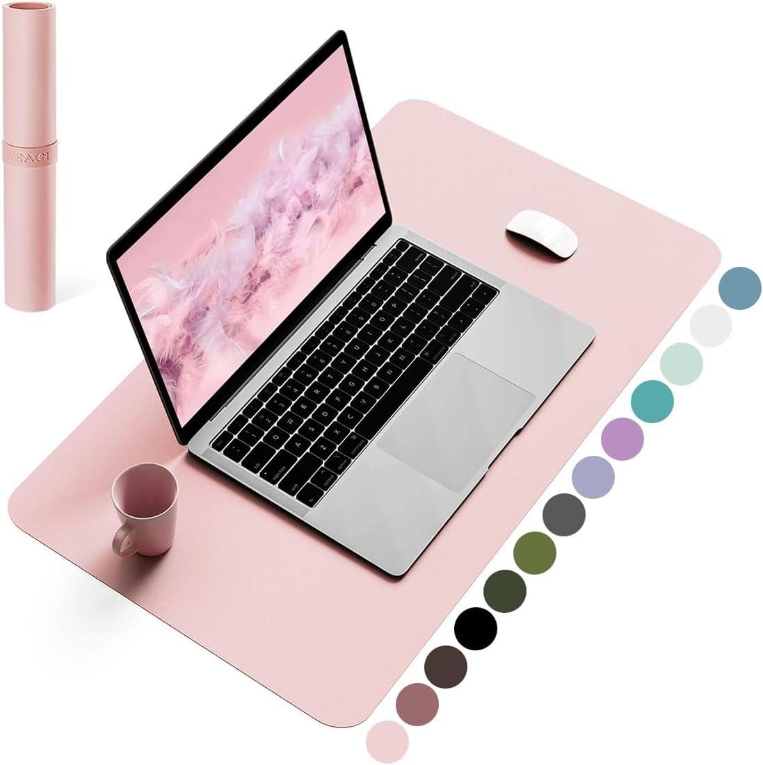 Non-Slip Waterproof Pink Desk Mat - Easy Clean & Stylish