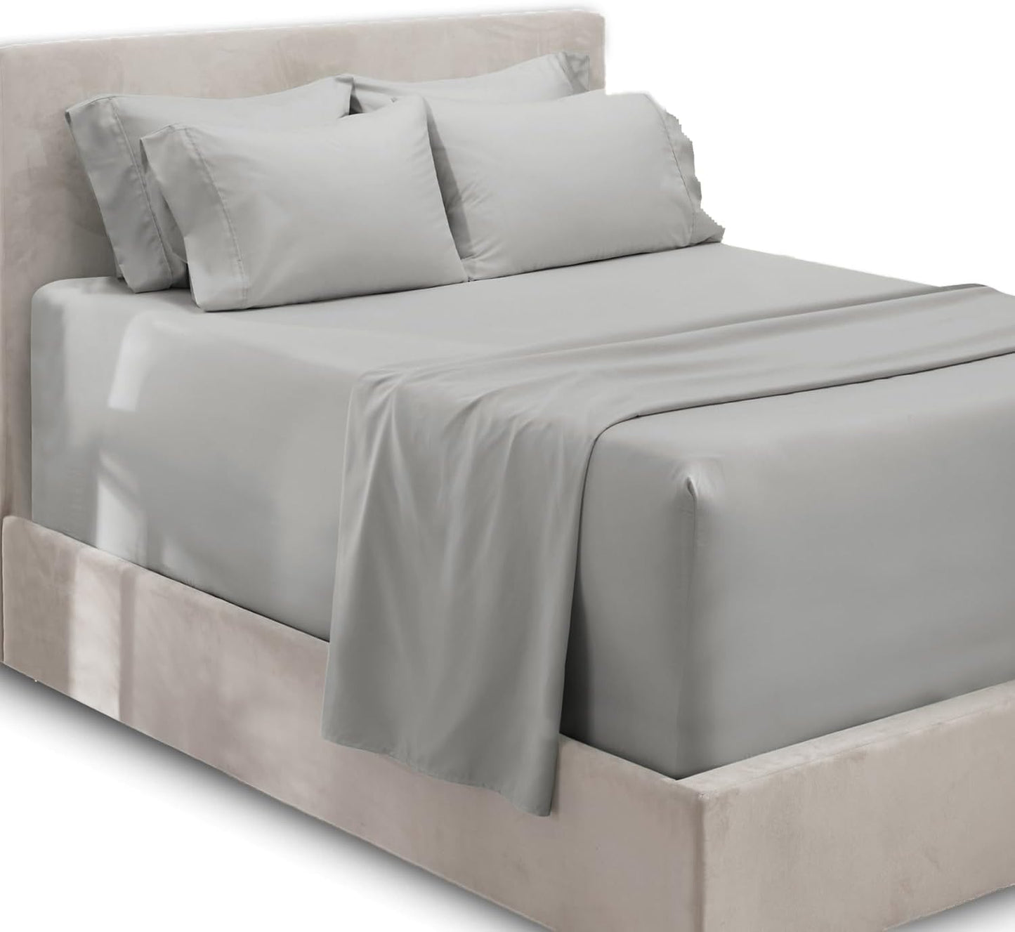 Luxury Soft 6 Piece Bed Sheet Set for Split King Size Comfort