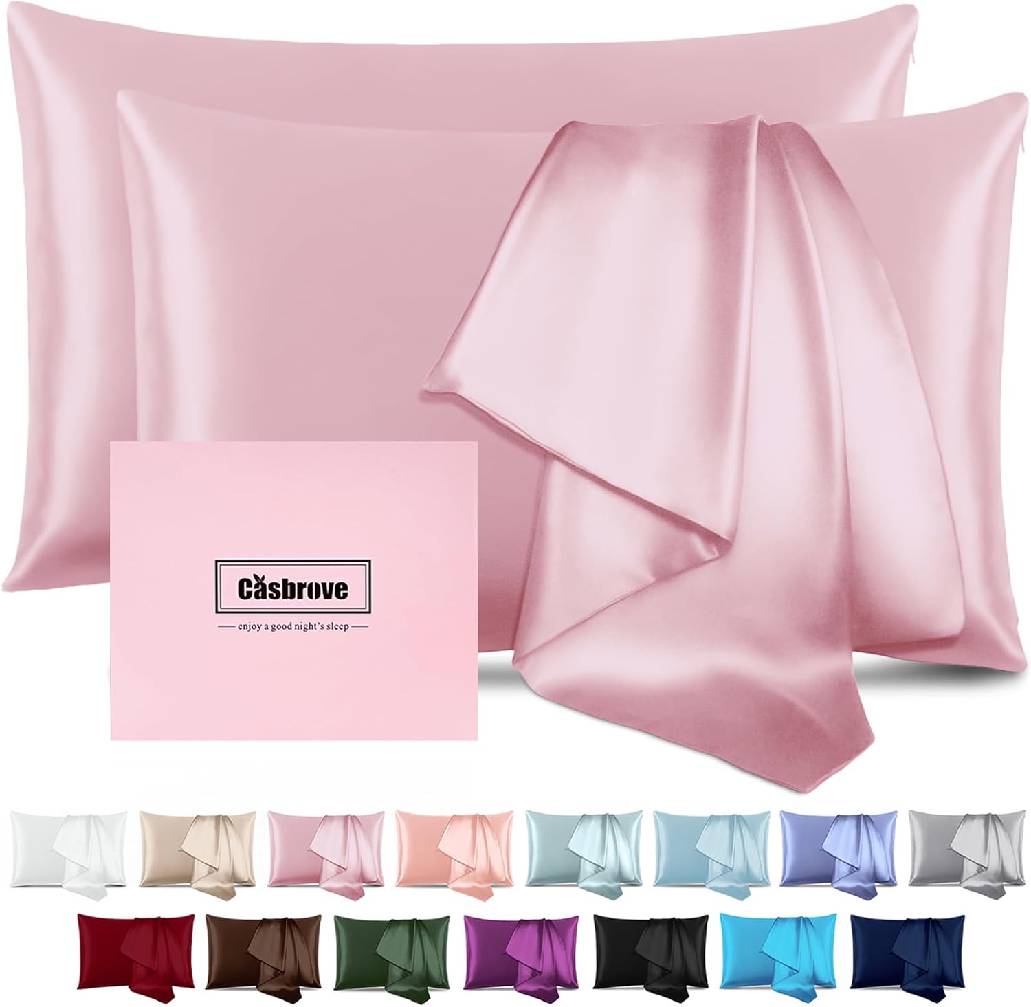 Silk Pillow Cases 2 Pack for Beauty Sleep and Skin Care