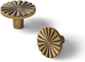 Goo-Ki 12 Pack Antique Brass Drawer Knobs 1.5in - Vintage Flower