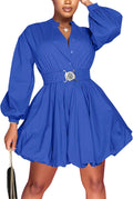 Uni Clau Womens Button Down Shirt Dress Mini - Casual A-Line Fit