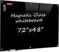 Black Glass Dry Erase Board 72in x 48in - Magnetic Frameless