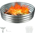 60 Inch Round Galvanized Fire Pit Ring - Foldable Outdoor Fire Ring