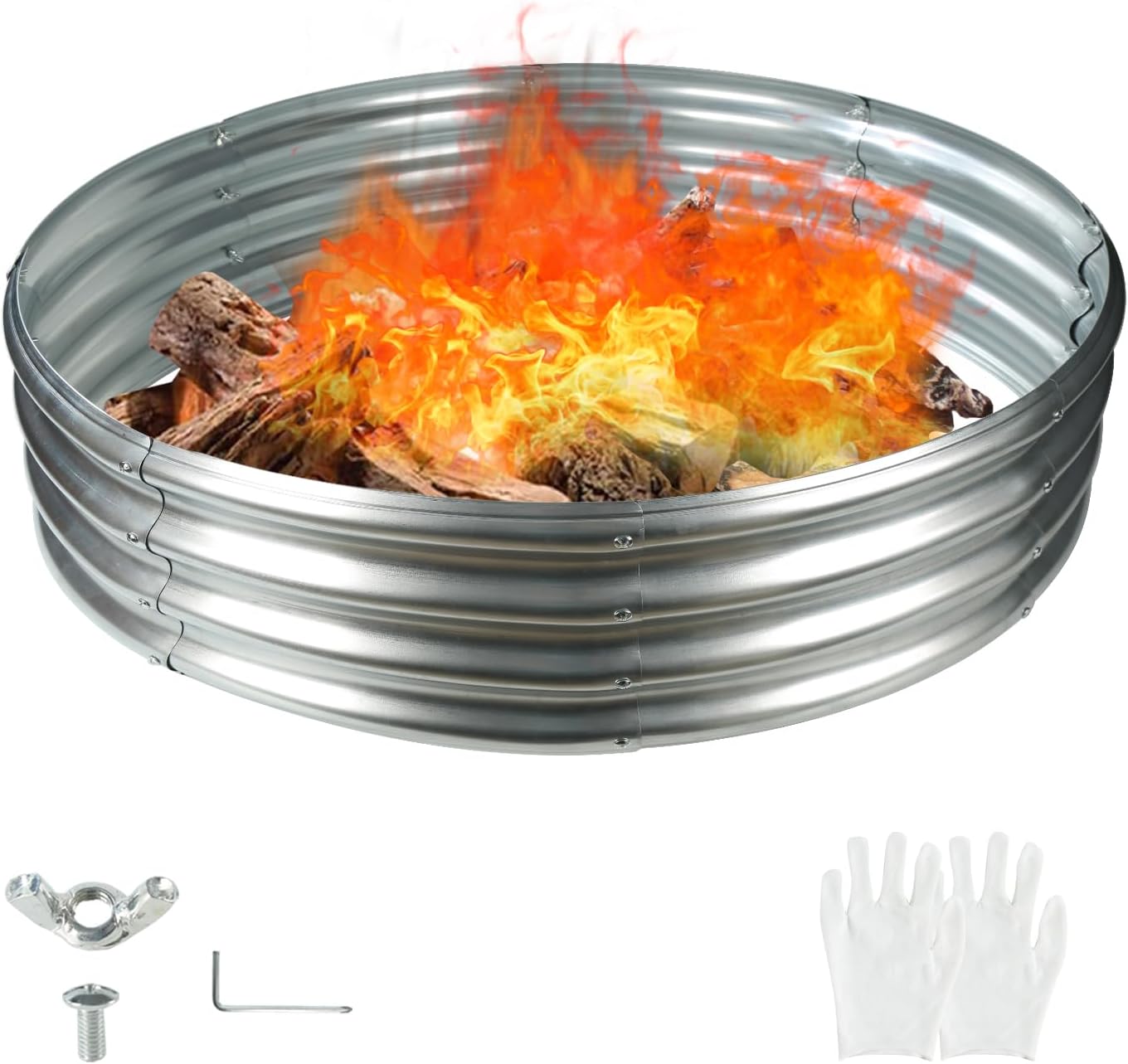 60 Inch Diameter Round Galvanized Fire Pit Ring for Outdoor Fun