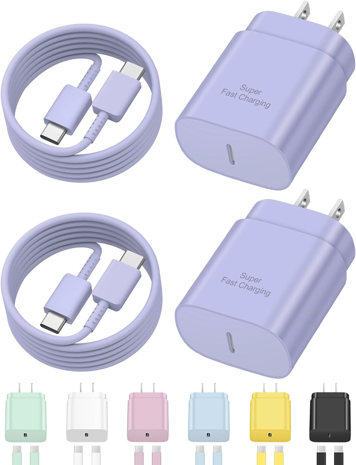 25W Super Fast Type C Charger - Galaxy & Android - Purple
