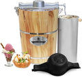 Old Fashioned 6 Quart Vintage Wood Bucket Electric Ice Cream Maker