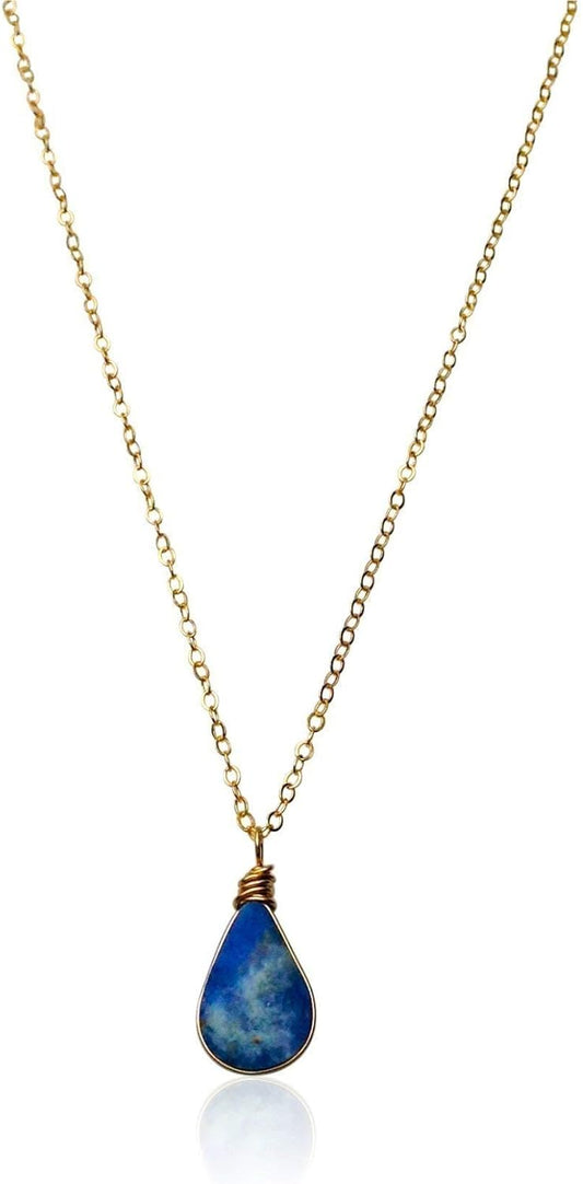 Handcrafted Sodalite Teardrop Necklace for Women and Teens