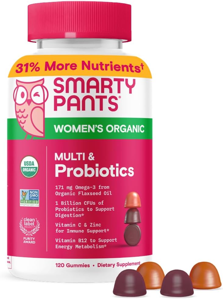 SmartyPants Organic Women's Multivitamin Gummies for Health