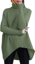 ANRABESS Oversized Turtleneck Batwing Sweater - Cozy Celadon