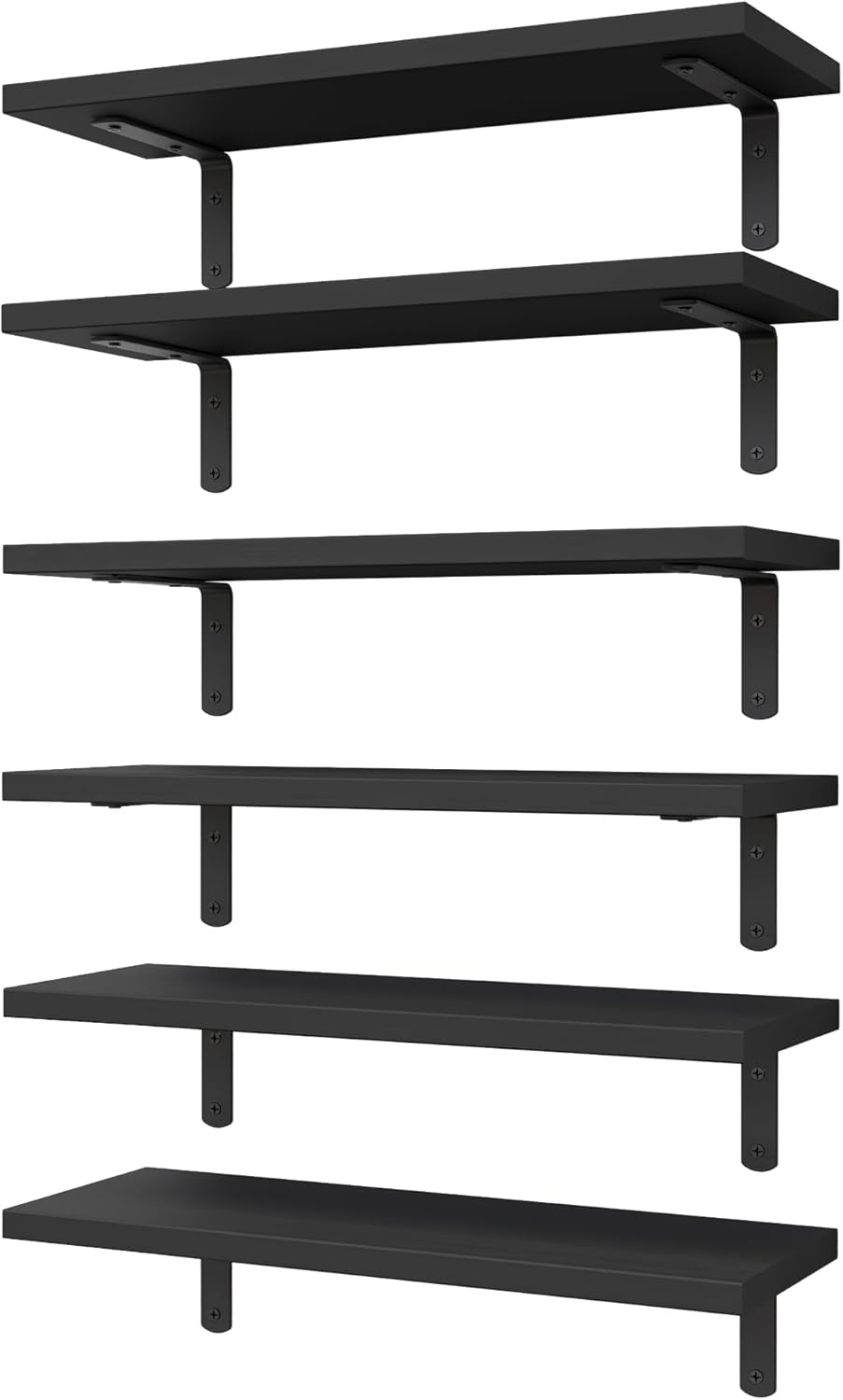 WOPITUES Floating Wall Shelves Set of 6 for Home Decor