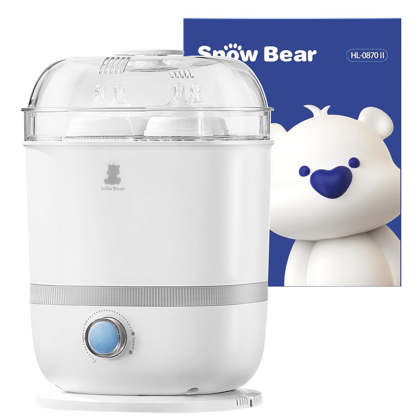 Snow Bear Baby Bottle Sterilizer & Dryer: 6-in-1 Solution