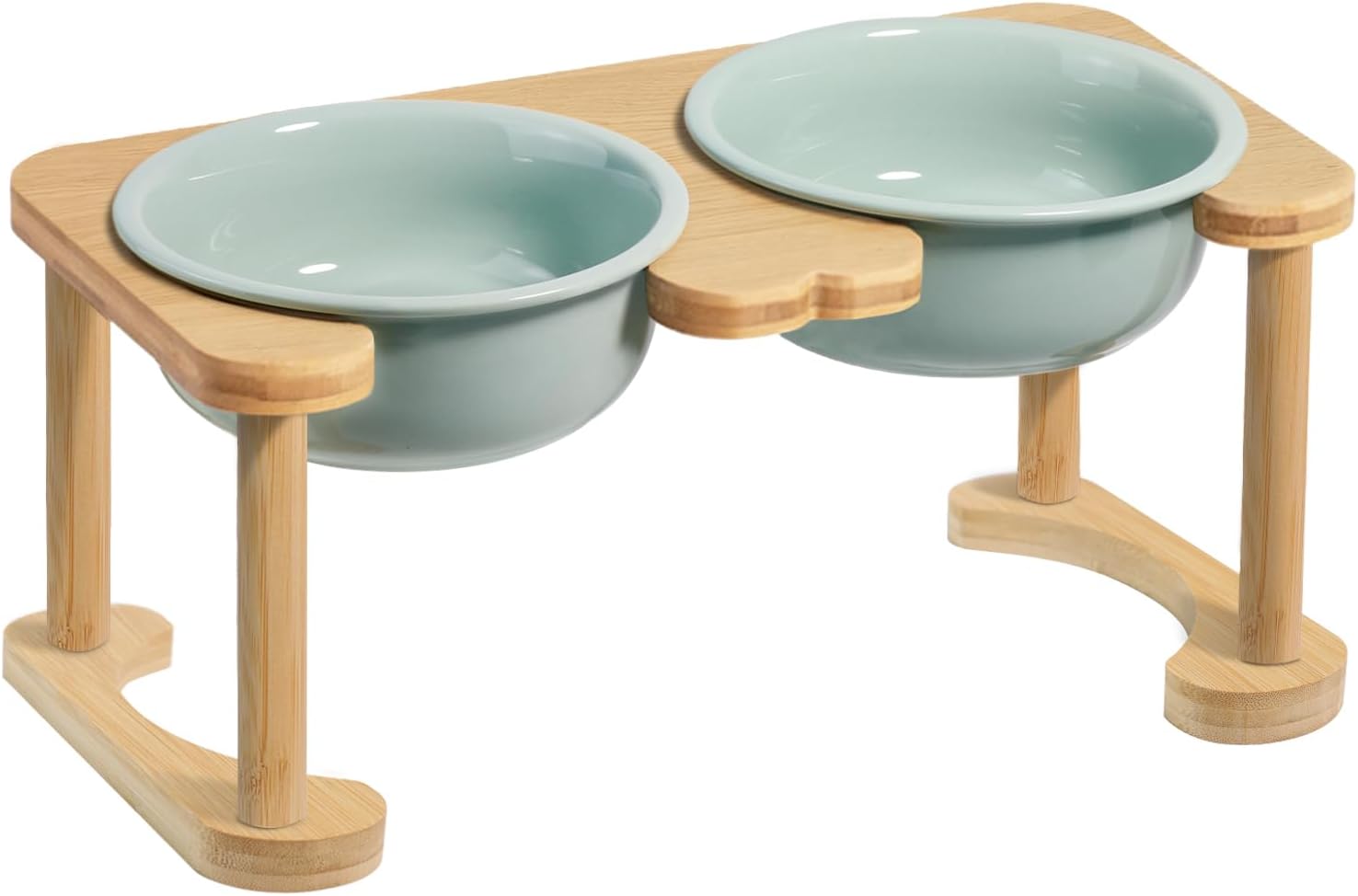 Elevated Ceramic Dog Bowls for Medium Dogs with Anti-Slip Stand