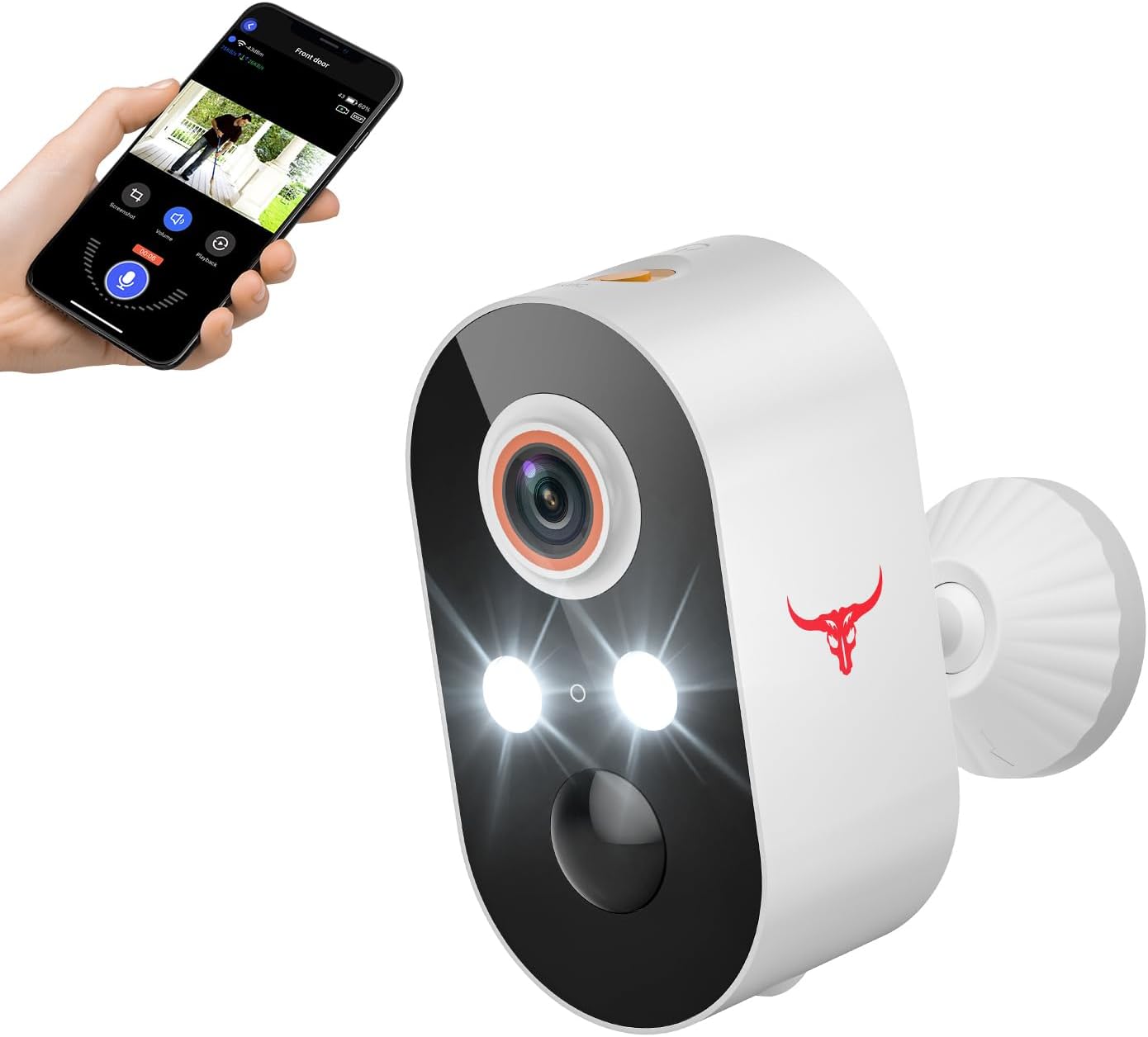 HD Outdoor Security Cam with Color Night Vision - Wire-Free Protection