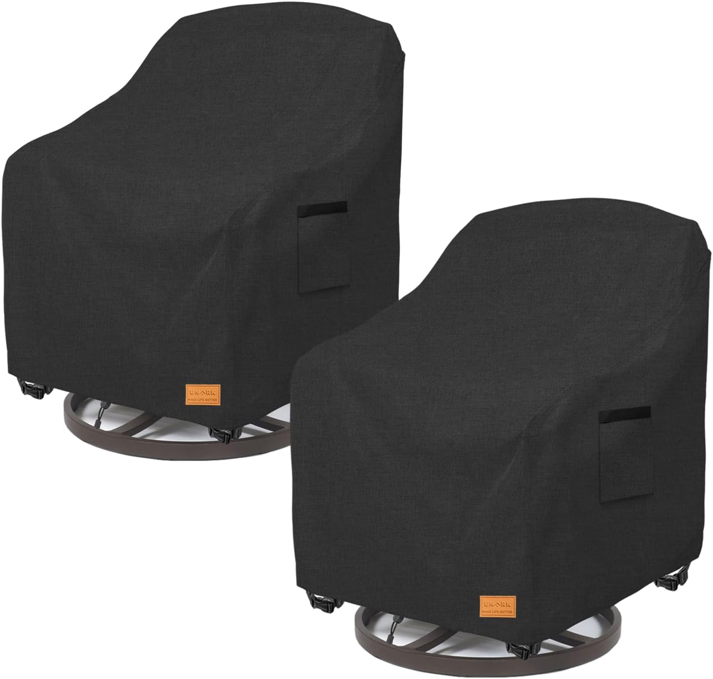 Outdoor Swivel Chair Covers Waterproof for Rocking Chairs 2 Pack