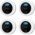 4 Pack 2 in 1 CO & Smoke Detectors by JNHCD for Safety