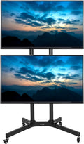 VIVO Mobile TV Cart for Dual 32 to 65in Screens - Rolling Dual Stand