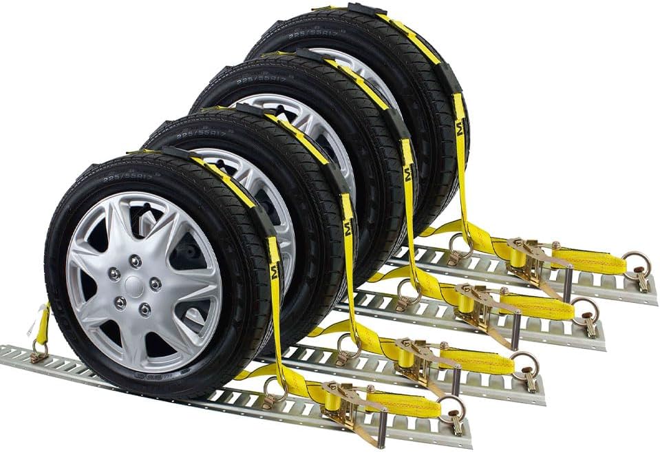 E Track Tire Straps 2in x 10ft for Secure Car Hauling