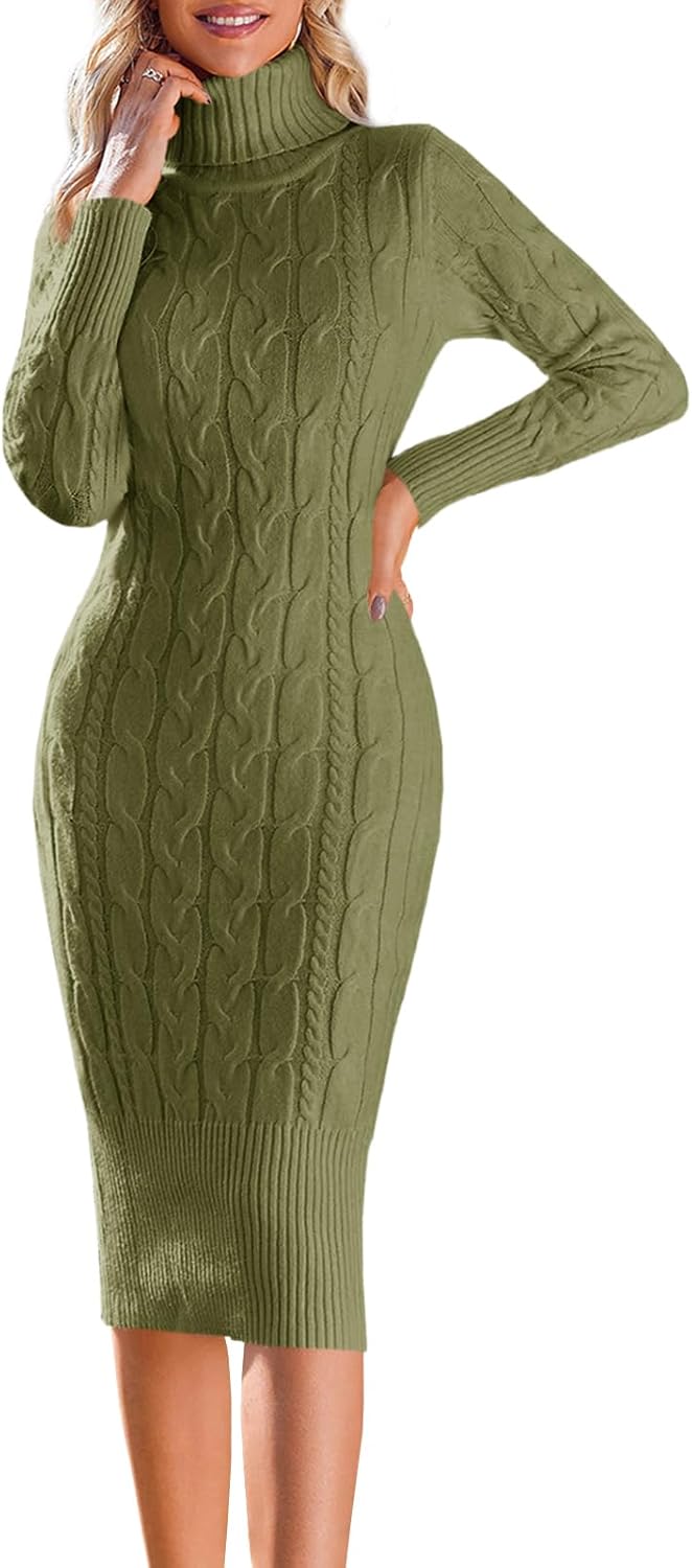 Womens Long Sleeve Turtleneck Sweater Dress for All Occasions