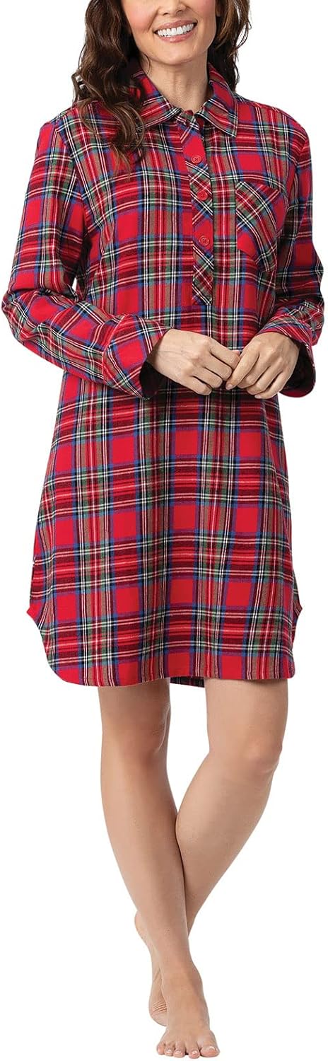 PajamaGram Long Flannel Nightgown for Cozy Comfort and Style