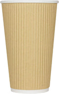Karat 16oz Ripple Insulated Coffee Hot Cups - Kraft 500 Count
