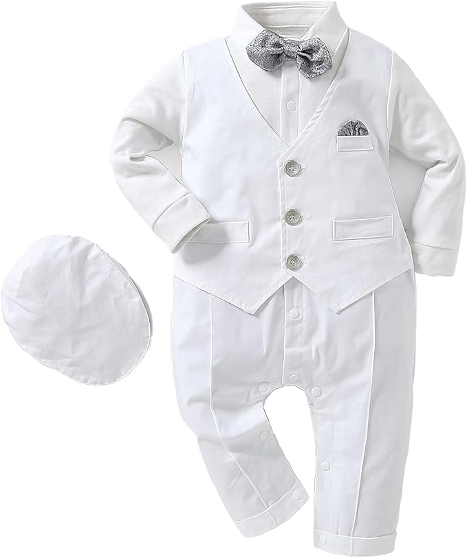 HOSUKKO Baby Boy Suit: Stylish One-Piece Romper & Accessories