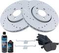 TRQ Front Performance Brake Pad & Rotor Kit - Complete Front Brake Kit