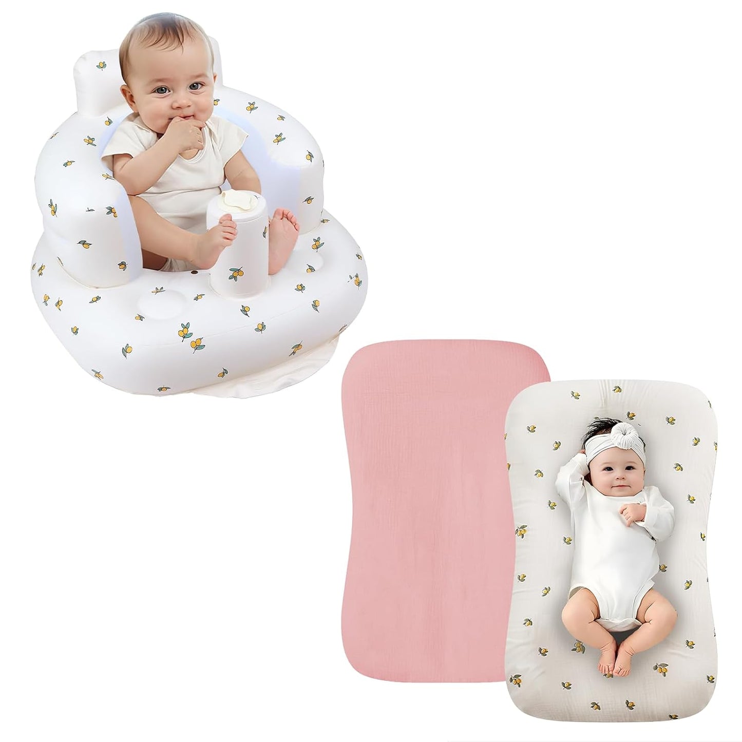 2-Pack Cotton Baby Lounger Covers - Sit Up Comfort