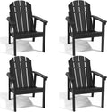 Adirondack Chair Set of 4 - Oversized All-Weather HDPE Fire Pit Chairs
