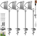 Ground Anchors Screw in 14in Set of 4 - Heavy Duty Stakes