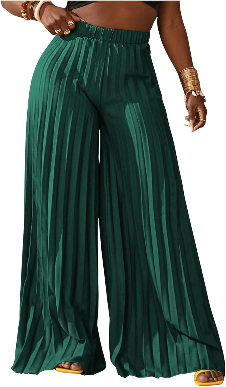 SOLY HUX Women's Wide Leg Palazzo Pleated Pants for Style