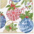 Premium Caspari Porcelain Ornaments Cocktail Napkins - Pack of 20