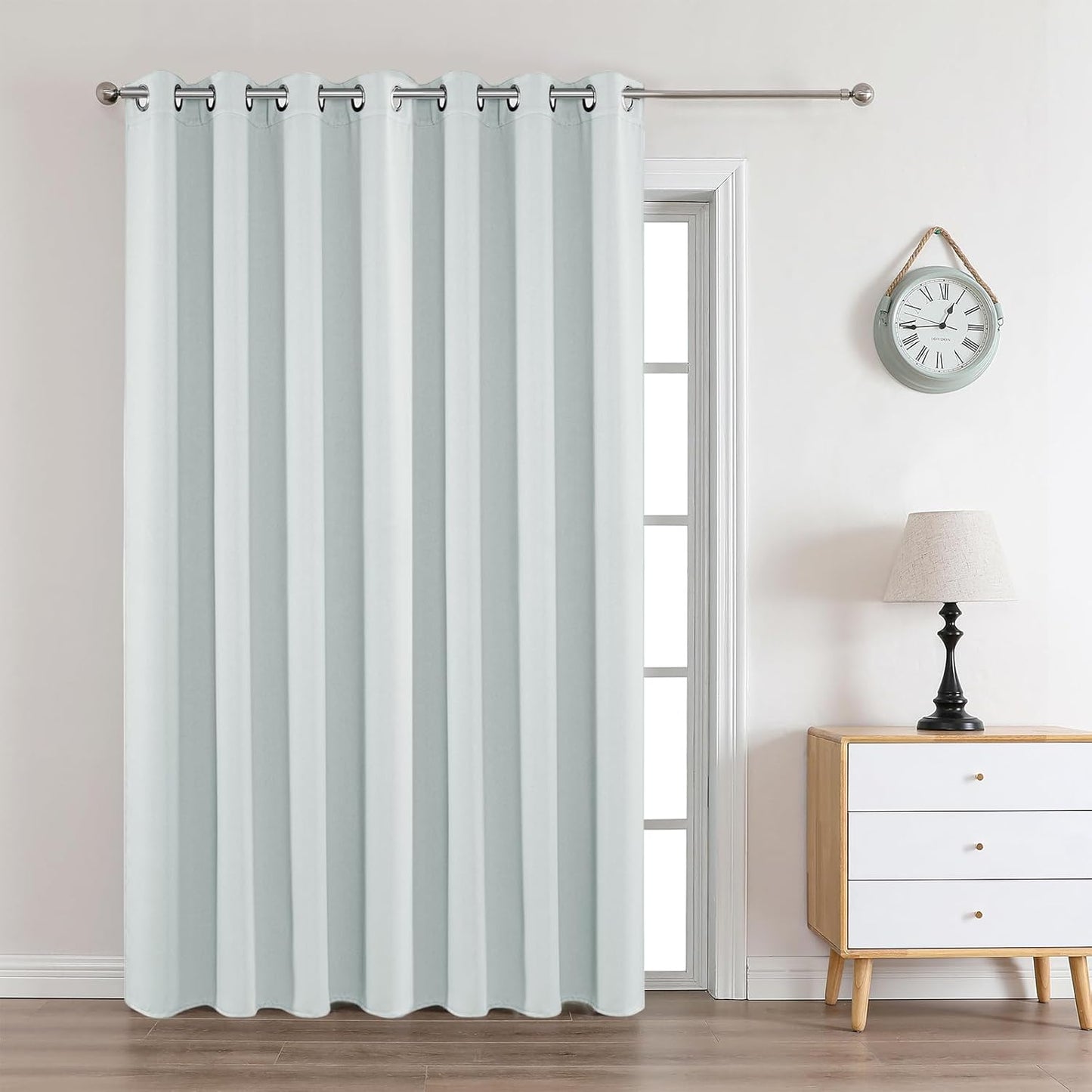 Joydeco White Curtains 95 Inches Long for Room Darkening Needs