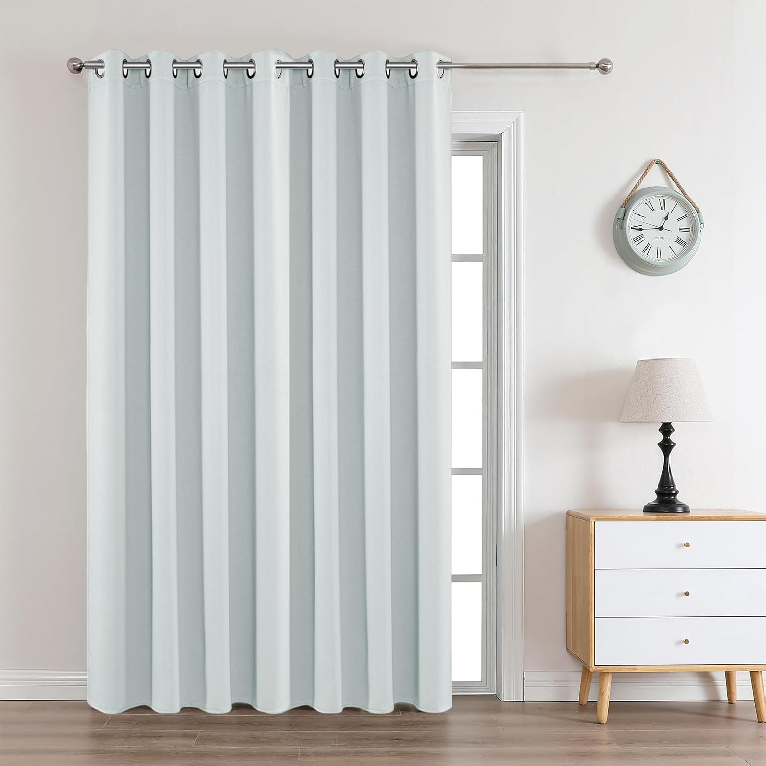 Joydeco White Curtains 95 Inches Long for Room Darkening Needs