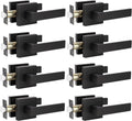 KNOBWELL 8 Pack Door Handles Black Passage Lever - Durable Value