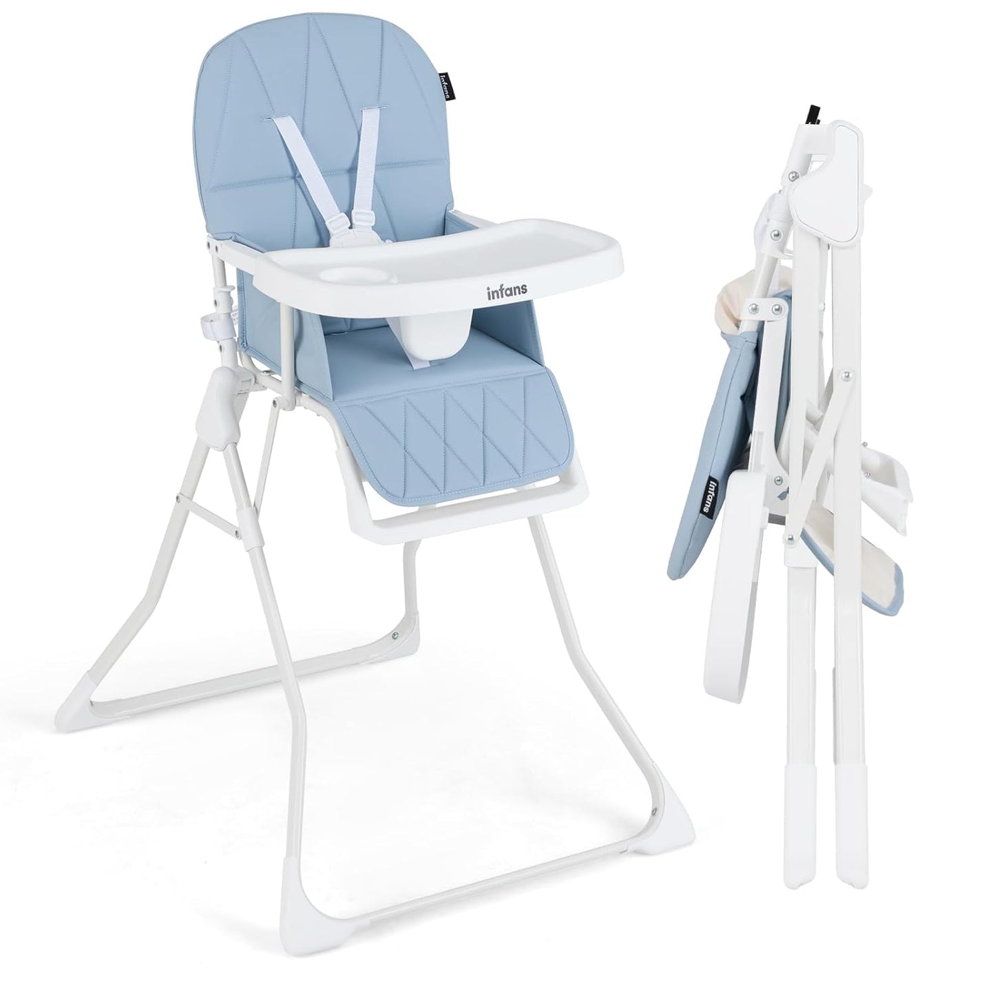 INFANS Baby High Chair: Quick Folding Portable Highchair for Toddlers