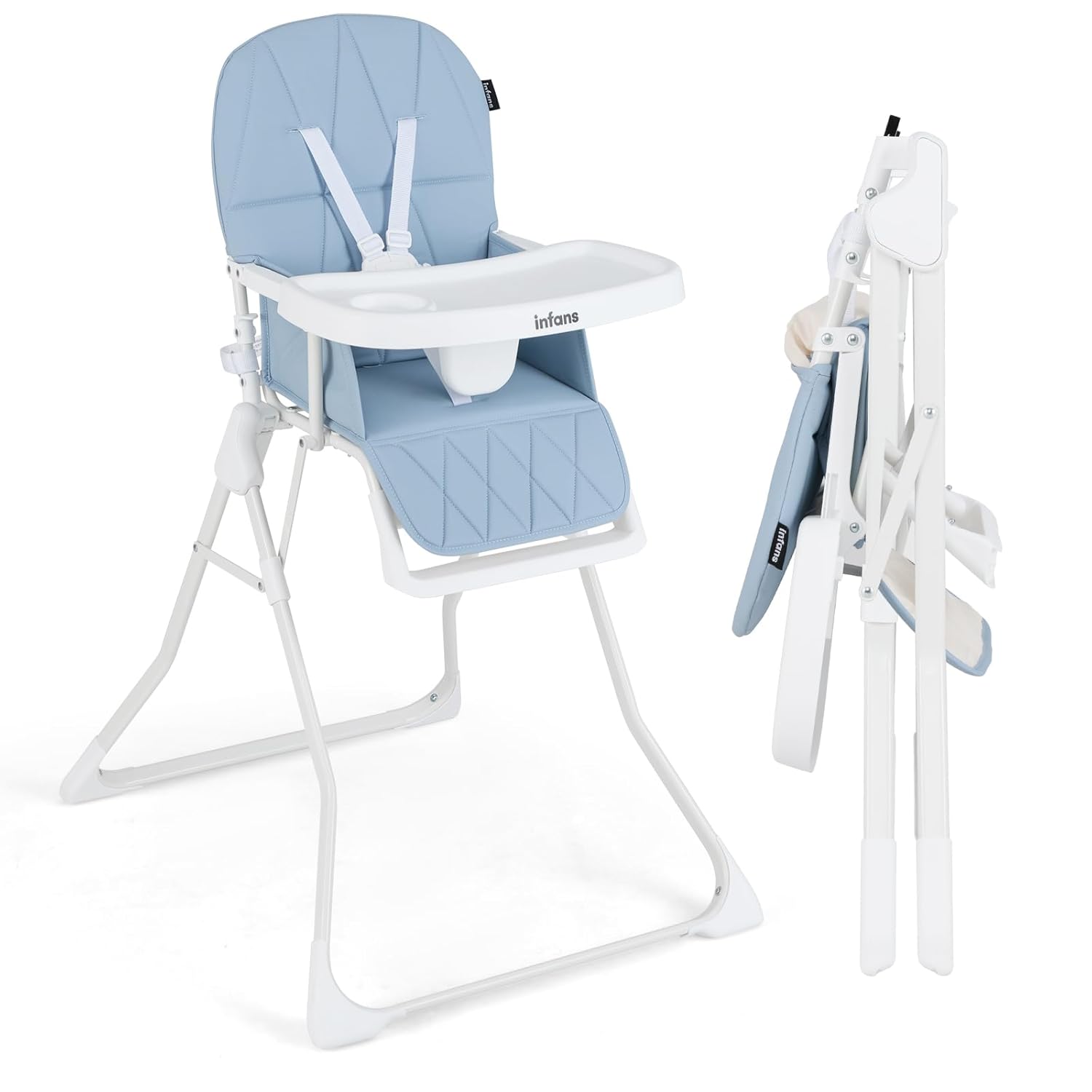 INFANS Baby High Chair: Quick Folding Portable Highchair for Toddlers