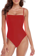 RELLECIGA Women's Bandeau One Piece Swimsuits - Flattering Retro