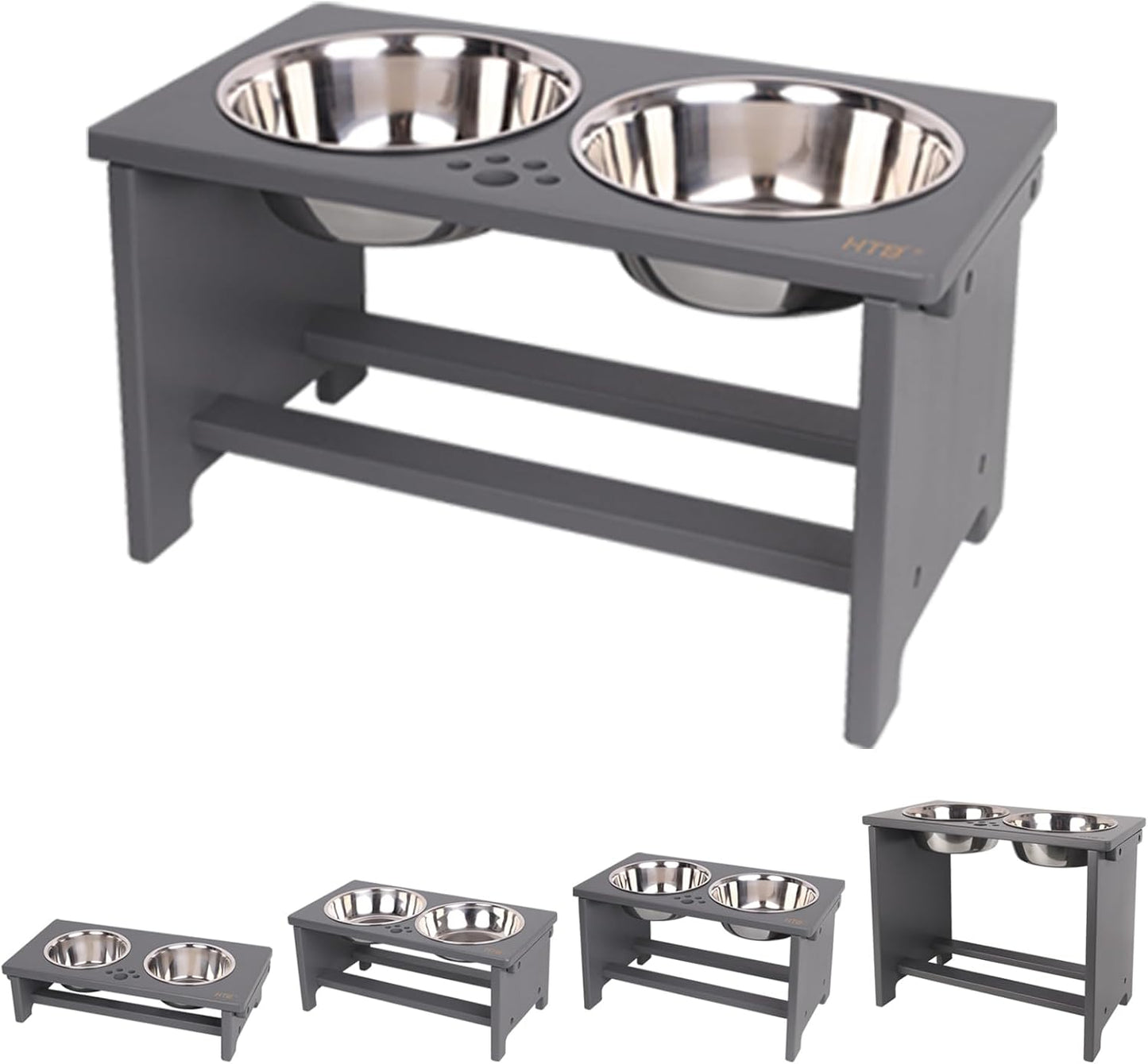 HTB Elevated Dog Bowls for Comfortable Eating and Health