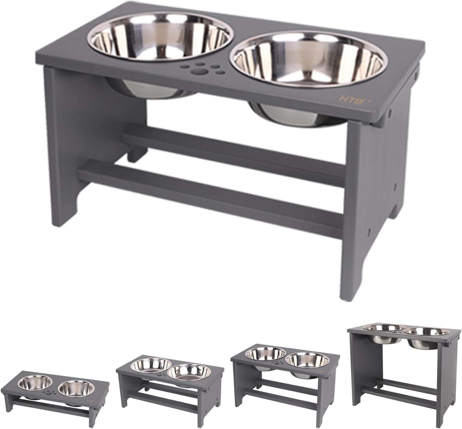 HTB Elevated Dog Bowls for Comfortable Eating and Health