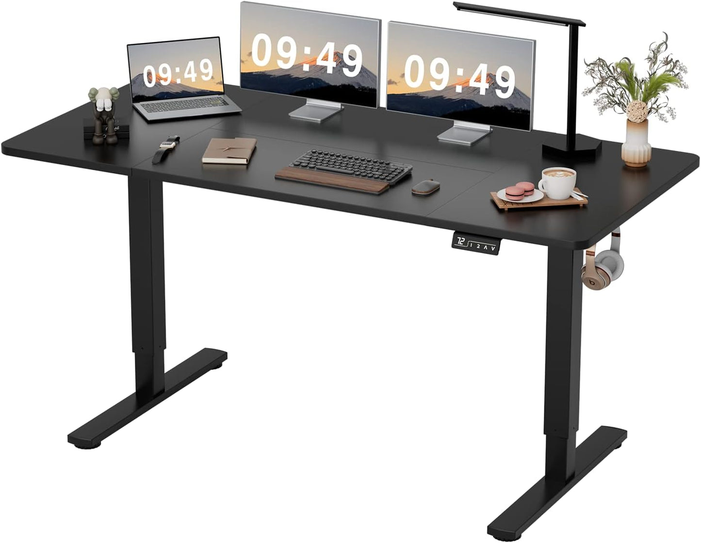 Height Adjustable Standing Desk: Spacious 63x24 Surface for Comfortable Work