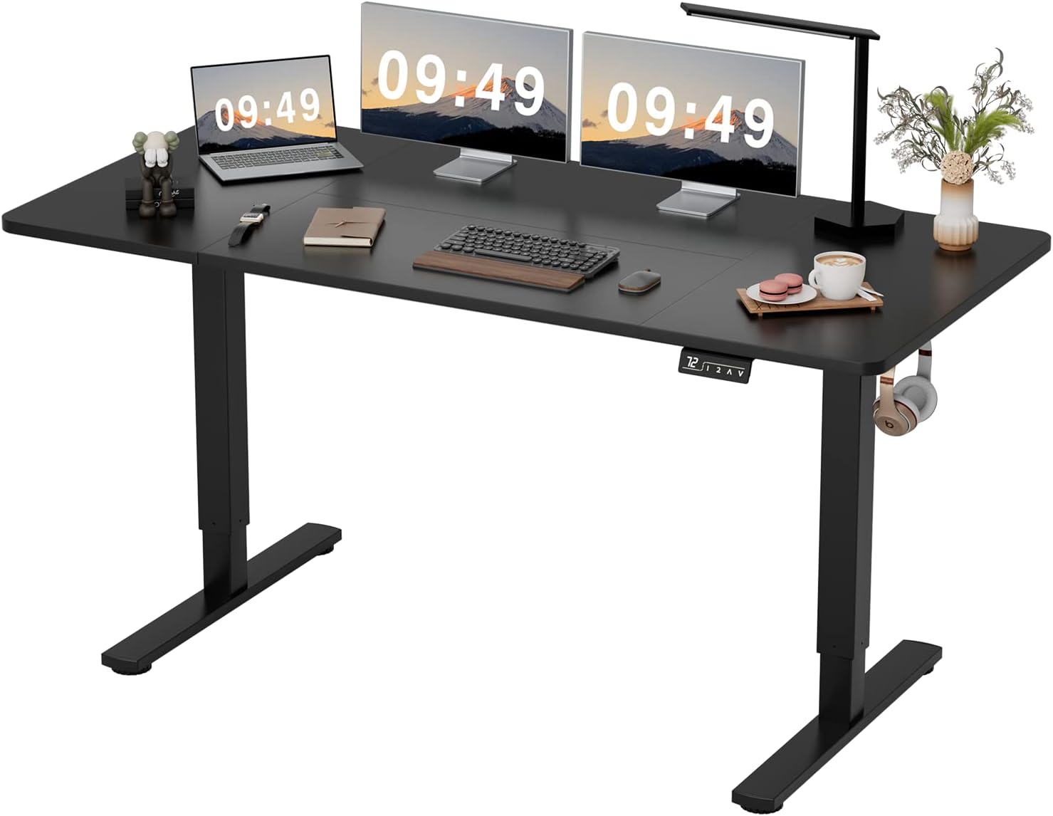Height Adjustable Standing Desk: Spacious 63x24 Surface for Comfortable Work