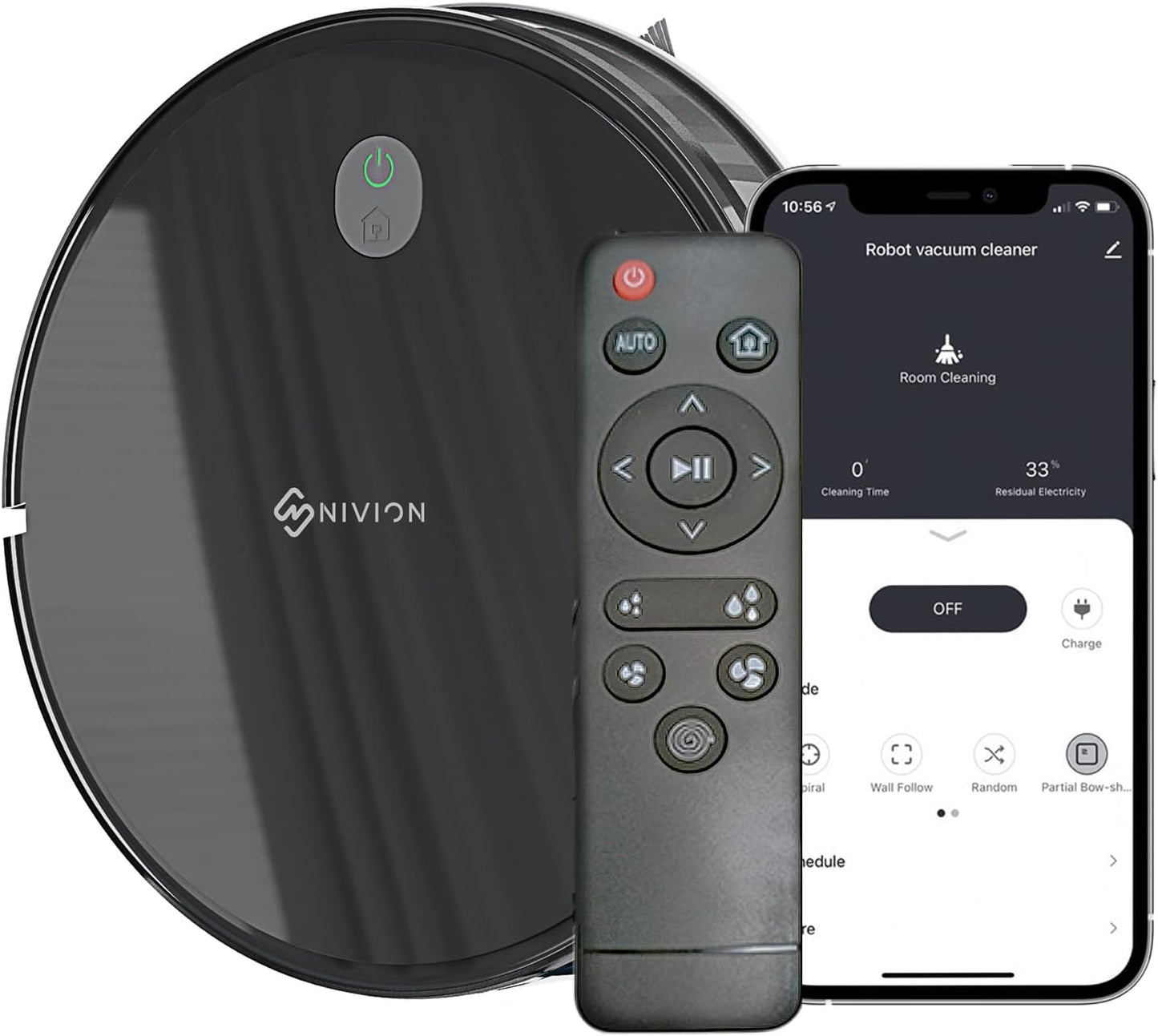 NIVION Robot Vacuum: Cyclone Suction for Pet Hair