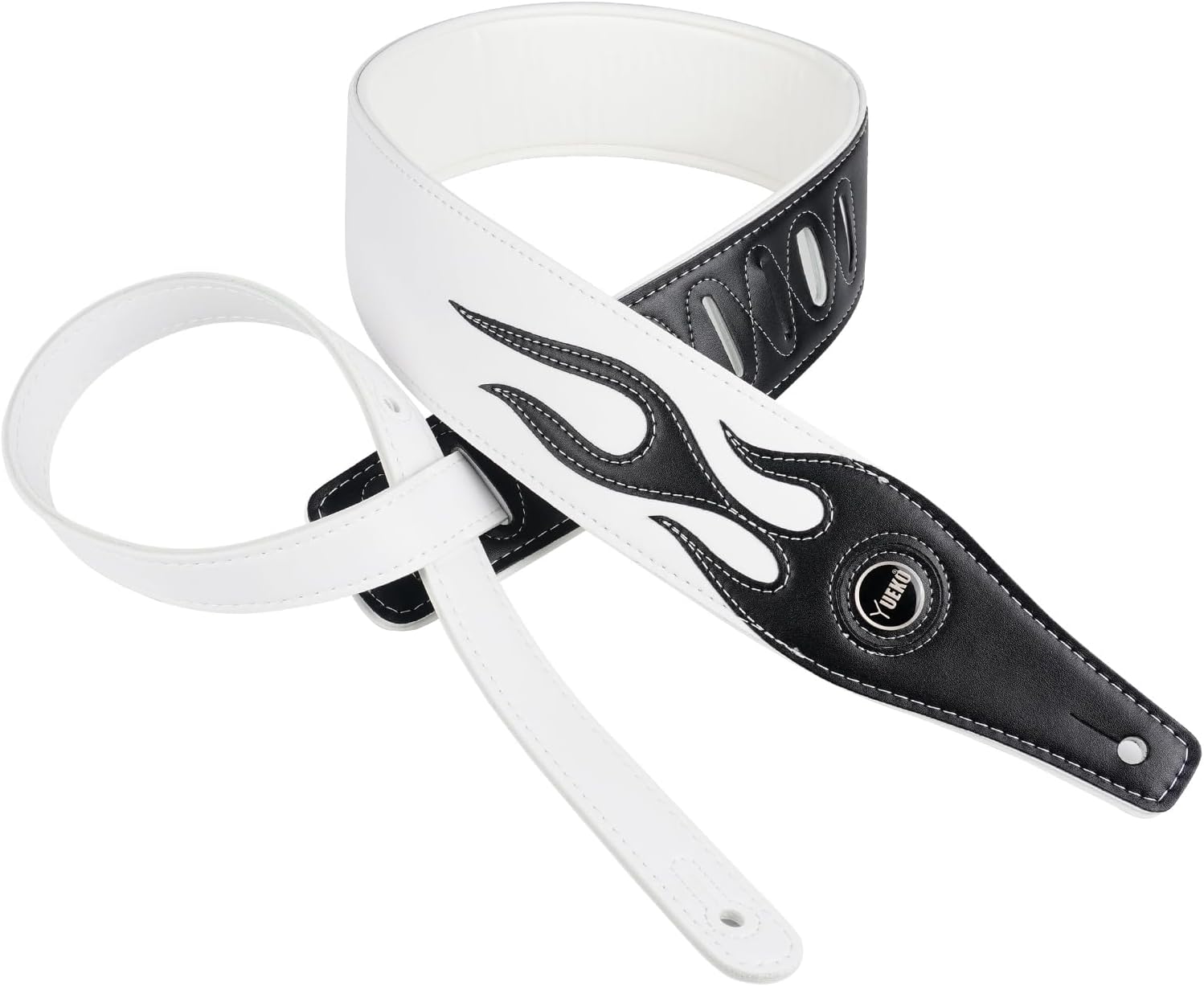 YUEKO Red Flame Guitar Strap - Stylish & Comfortable!