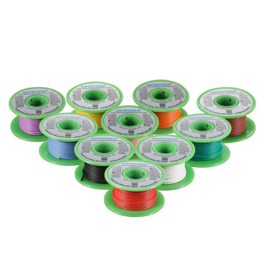 22 Gauge Silicone Wire Kit - 10 Colors of Flexible Copper Wire