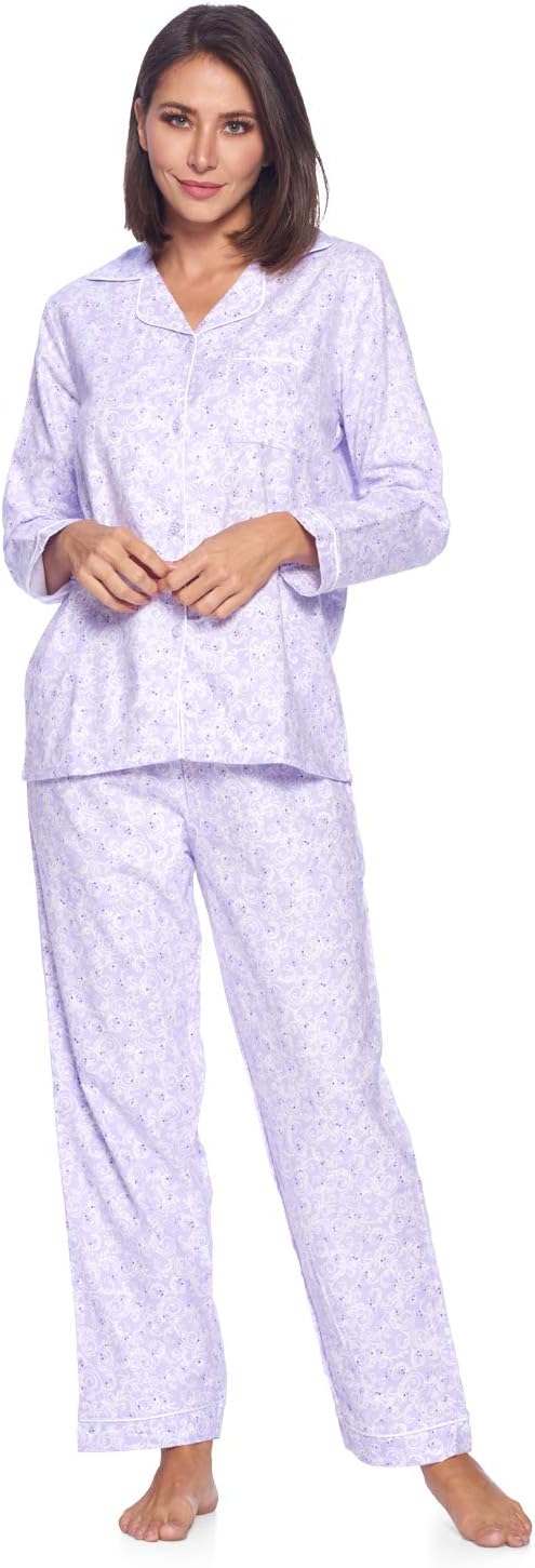 Casual Nights Women's Flannel Long Sleeve Pajama Set for Comfort