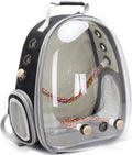 Bird Travel Carrier Cage Clear Space Capsule Backpack with Perch