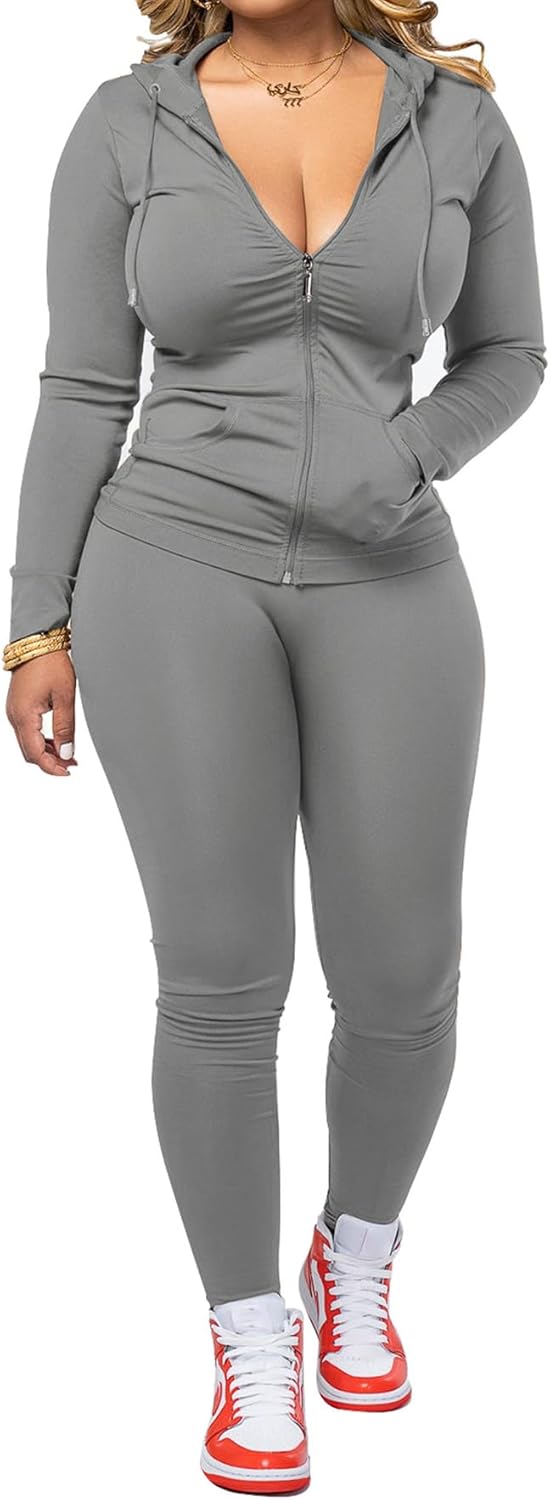 PINSV Women Two Piece Outfits for Workout and Casual Wear