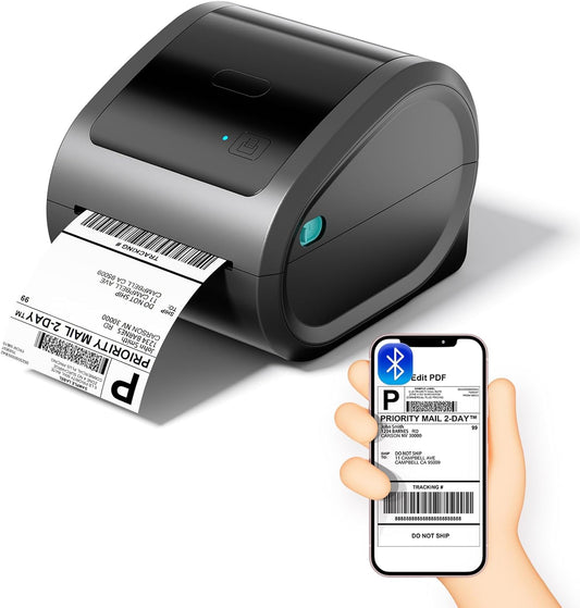 Wireless 4x6 Label Printer for Small Biz - Bluetooth Thermal